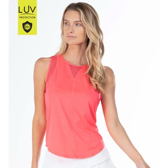 Lucky in Love Chill out tank, coral crush, size small - Picture 4 of 5